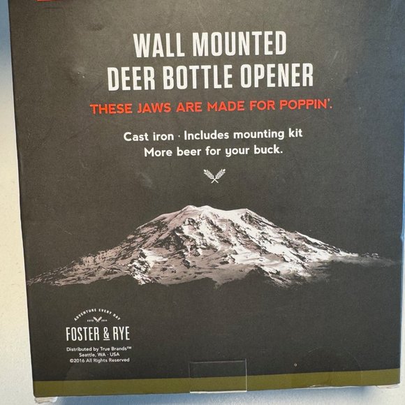 Stag Deer Head Wall Mounted Deer Bottle Opener Foster & Rye NIB - Picture 4 of 4